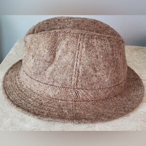 Vtg BEACON HILL Fedora Men's Size Small Men's Tan Tweed Fedora Hat